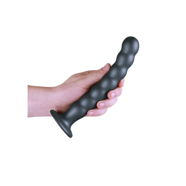Shots - Ouch! Beaded Silicone G-Spot Dildo Schwarz 21 cm