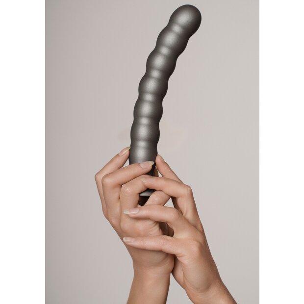 Shots - Ouch! Beaded Silicone G-Spot Dildo Schwarz 21 cm