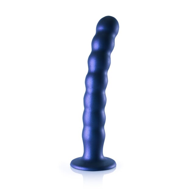 Shots - Ouch! Beaded Silicone G-Spot Dildo Blau 21 cm ⌀ 3,1 cm