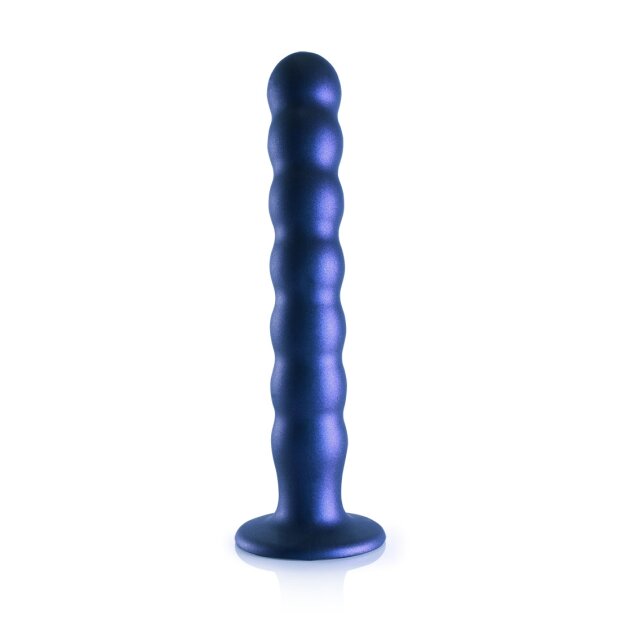 Shots - Ouch! Beaded Silicone G-Spot Dildo Blau 21 cm ⌀ 3,1 cm