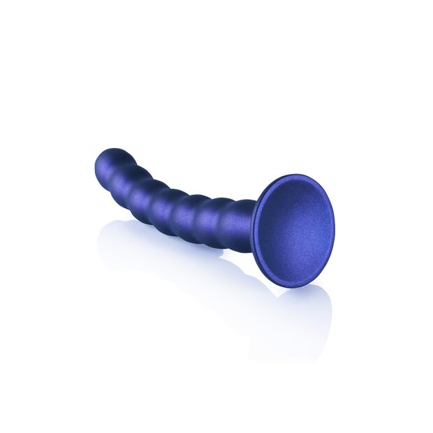 Shots - Ouch! Beaded Silicone G-Spot Dildo Blau 21 cm ⌀ 3,1 cm