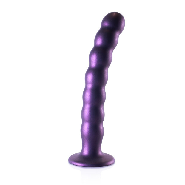 Shots - Ouch! Beaded Silicone G-Spot Dildo Lila 21 cm ⌀ 3,1 cm
