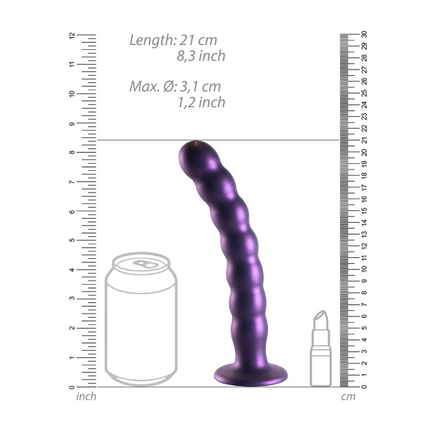 Shots - Ouch! Beaded Silicone G-Spot Dildo Lila 21 cm ⌀ 3,1 cm