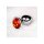 Shots Ouch ! plug anal rond en pierre précieuse argent rubis rouge grand 34 cm