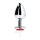 Shots Ouch ! plug anal rond en pierre précieuse argent rubis rouge grand 34 cm