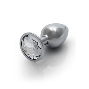 Shots Ouch! Round gemstone anal plug silver small 2.7 cm