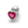 Shots Ouch! Heart Gemstone Anal Plug Silver Pink medium 3,4 cm