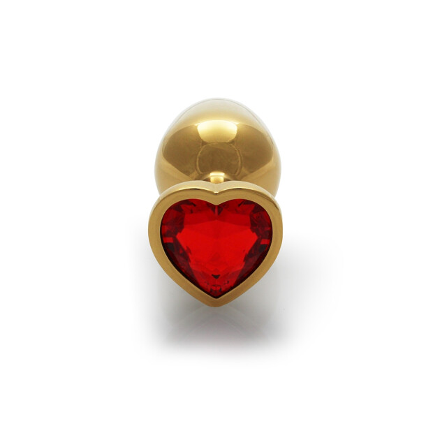 Shots Ouch! Bouchon anal en pierre précieuse or rubis rouge petit 2,7 cm