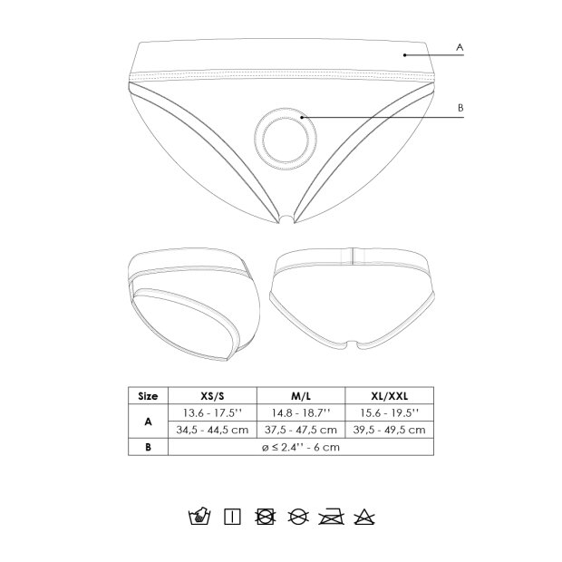 Shots Ouch ! Slip haut vibrant Strap-on XL/XXL