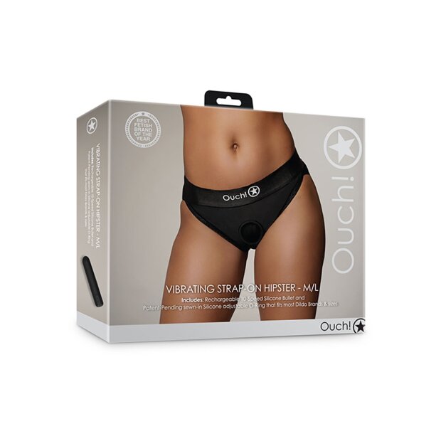 Shots Ouch! Vibrating Strap-on Hipster M/L