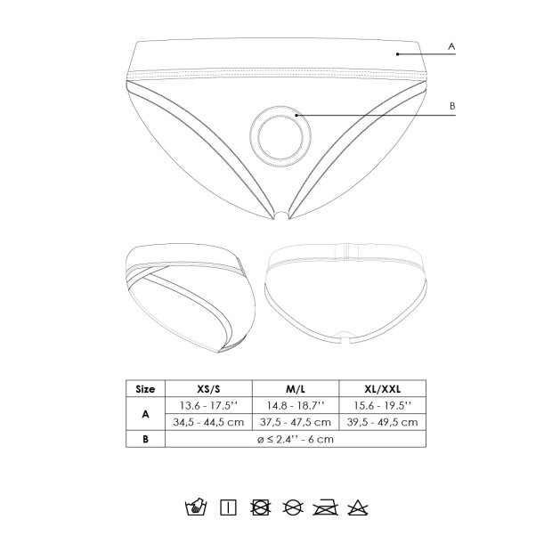 Shots - Ouch! Vibrierender Strap-on Hipster Panty Vibrator Schwarz XL/XXL