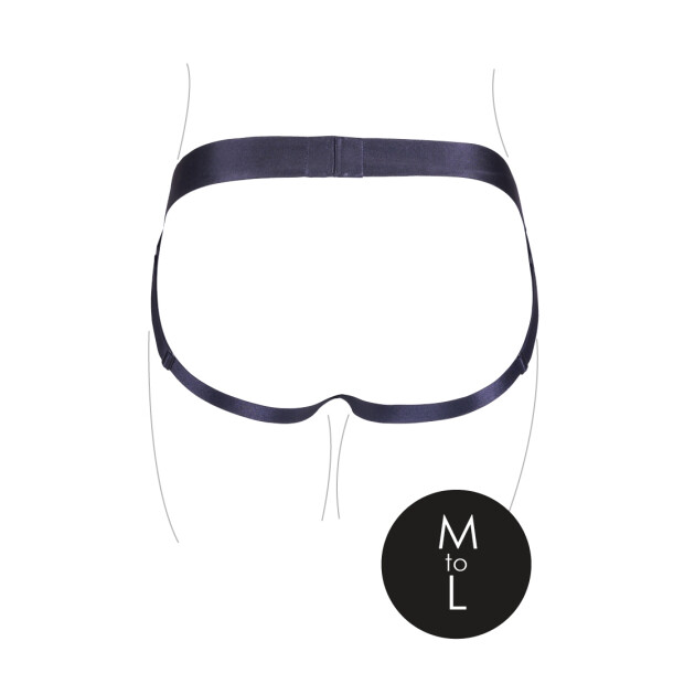 Shots - Ouch! Vibrierender offener Strap-on Panty Vibrator Schwarz M/L