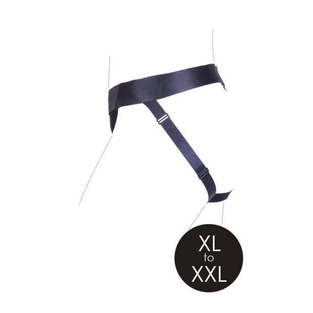 Shots - Ouch! Vibrierender offener Strap-on Panty Vibrator Schwarz XL/XXL