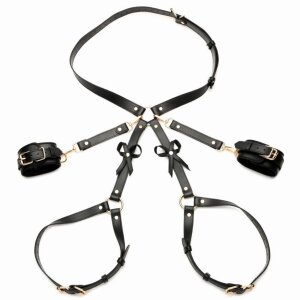 XR Brands Bondage Harness with Bows M/L Black