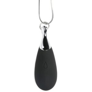 XR Brands Vibrating Silicone Teardrop Necklace Black