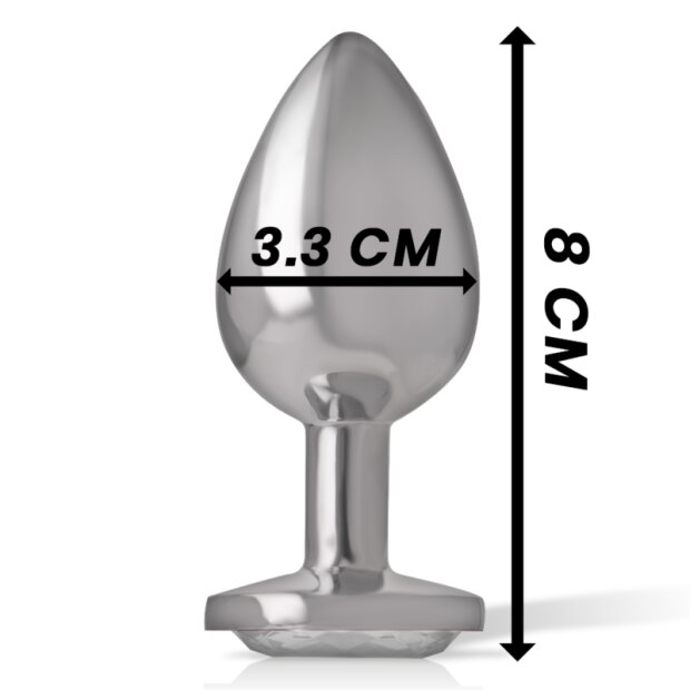 Intense Metall Analplug Größe M Silber ⌀ 3,3 cm