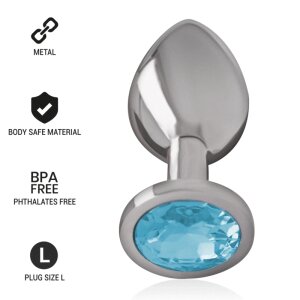Intense metal butt plug size L Blue