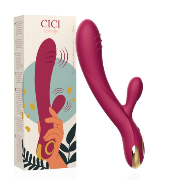 Cici Beauty Premium Silikon Rabbit Vibrator Weinrot