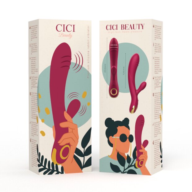 Cici Beauty Premium Silikon Rabbit Vibrator Weinrot