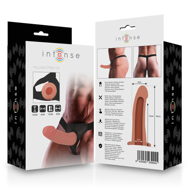 Intense Strap-On Verlängerung Realistische Berührung Beige 16 cm ⌀ 3 cm