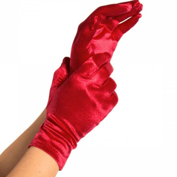 Leg Avenue Satin Gloves Red OS