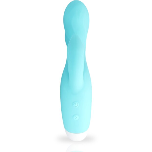 Mia Dresde Vibrator mit Klitorisstimulation Türkis 19,2 cm