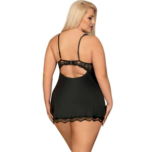 Obsessive Luvae babydoll & thong black Size Plus XXL