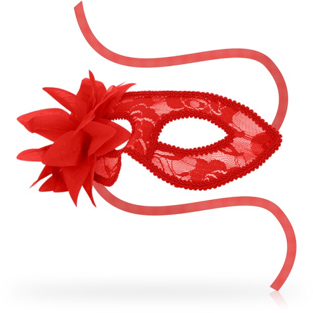 OHMAMA Maske Rot mit Spitze und Blume