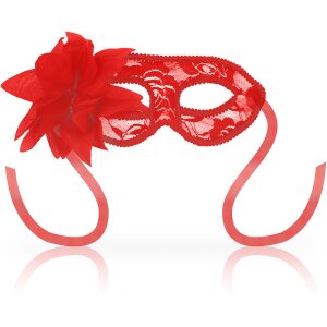 OHMAMA Maske Rot mit Spitze und Blume