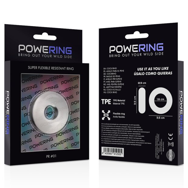 Powering penis & testicle ring 3.5 cm transparent clear