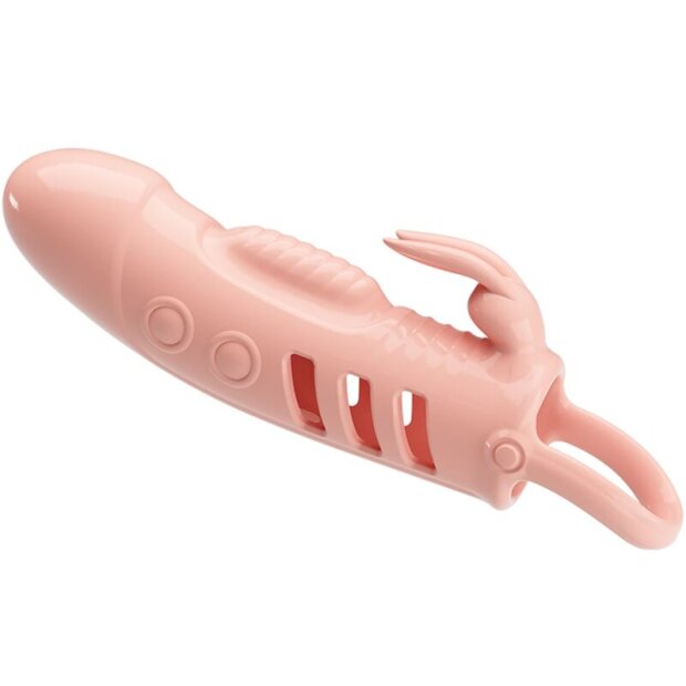 Pretty Love Sloane penis sheath with rabbit vibrator skin-colored