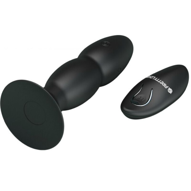 Pretty Love anal plug with vibration black 3.5 cm