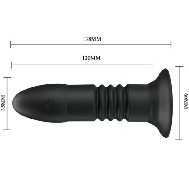 Pretty Love Magic Jinger Vibrating Anal Plug black 3,5 cm