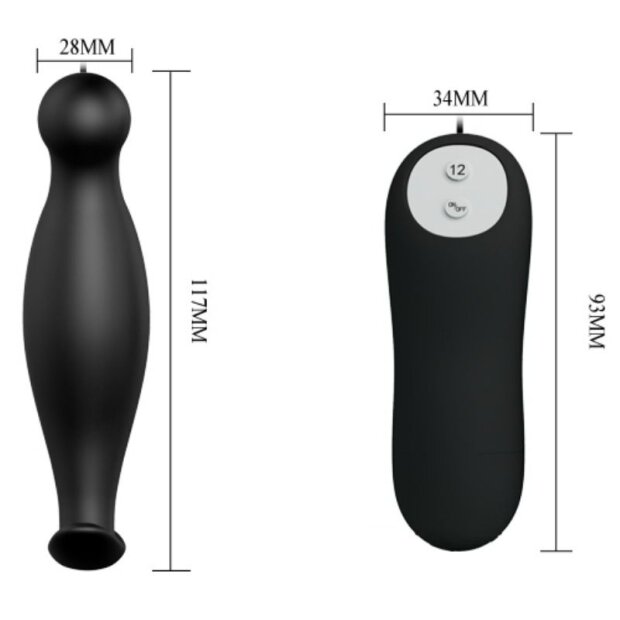 Pretty Love Silikon Anal Plug Prostatamassager Schwarz ⌀ 2,8 cm