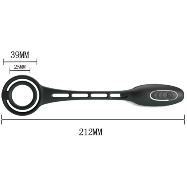 Pretty Love Plug anal avec vibration et anneau pénis / testicules noir