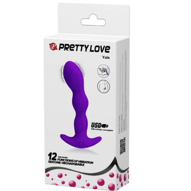 Pretty Love anal plug with 12 prostate vibrations purple