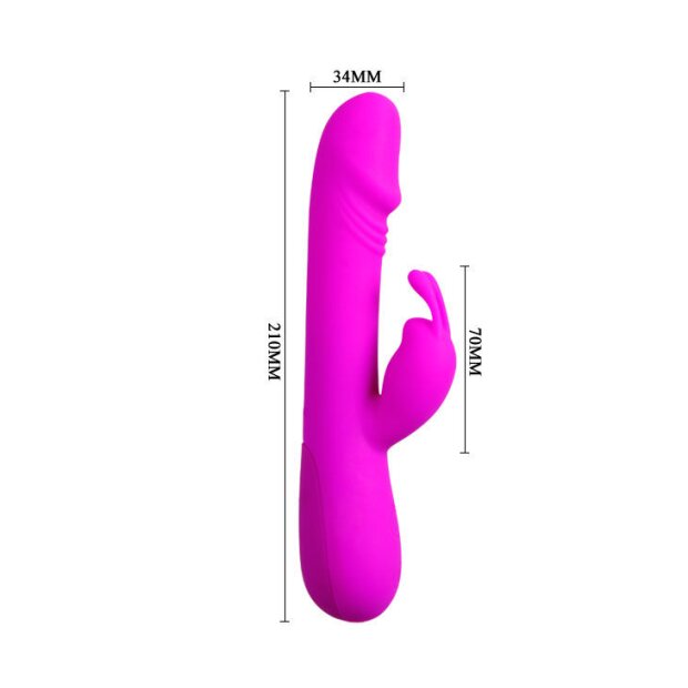 Pretty Love Flirtation Clement Rabbit Vibrator Pink 21 cm ⌀ 3,4 cm