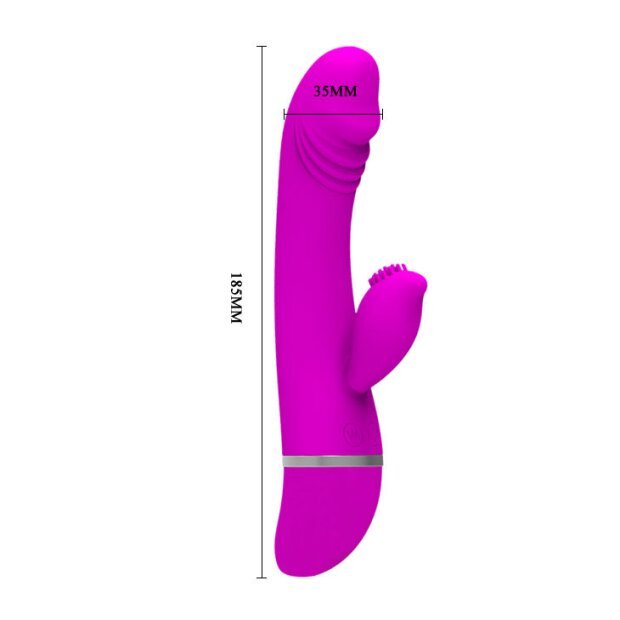Pretty Love Flirtation David Vibrator mit Klitorisstimulation Pink 18,5 cm ⌀ 3,5 cm