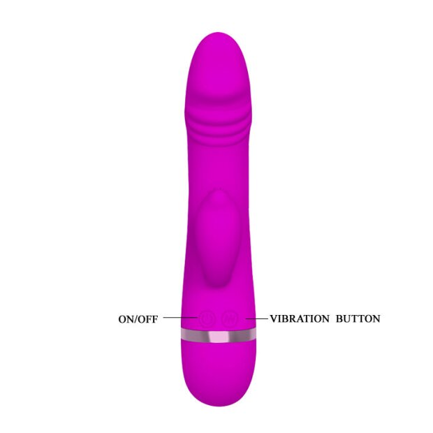 Pretty Love Flirtation David Vibrator mit Klitorisstimulation Pink 18,5 cm ⌀ 3,5 cm
