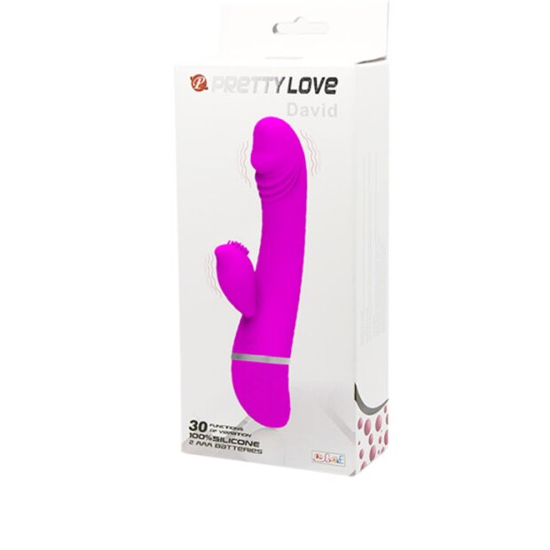 Pretty Love Flirtation David Vibrator mit Klitorisstimulation Pink 18,5 cm ⌀ 3,5 cm