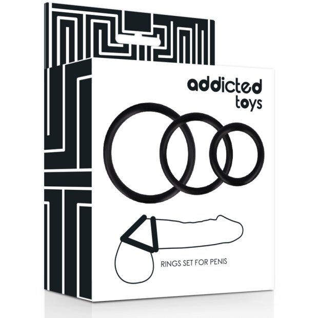 ADDICTED TOYS Addicted Toys Rings Set For Penis Penisringe Schwarz ⌀ 3 cm, 4 cm, 5 cm