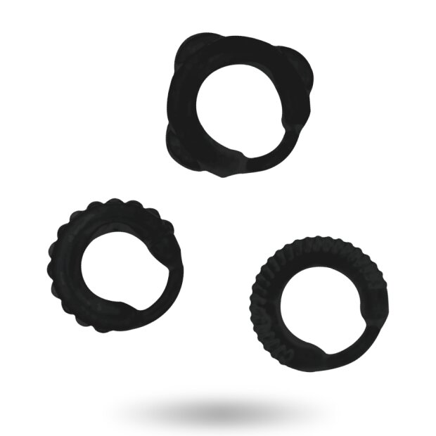 ADDICTED TOYS C-Ring Set Black Penisringe Schwarz ⌀ 35 mm