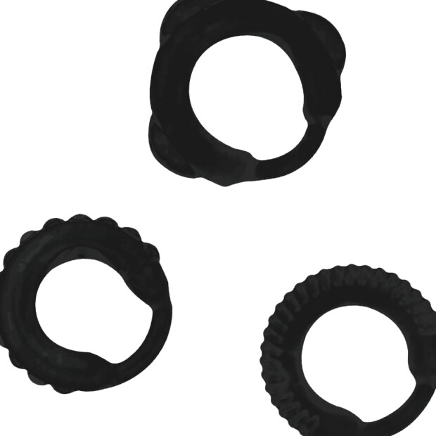 ADDICTED TOYS C-Ring Set Black Penisringe Schwarz ⌀ 35 mm