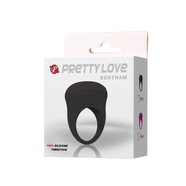 Pretty Love Bertram cock ring with clitoral stimulation black
