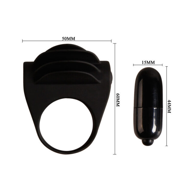 Pretty Love Chester cock ring with clitoral stimulation black