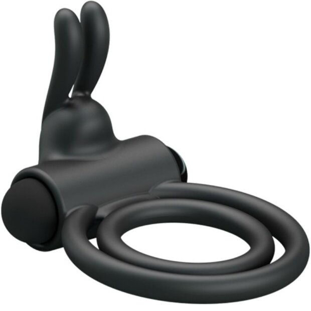 Pretty Love Osmond double penis ring with clitoral stimulation black