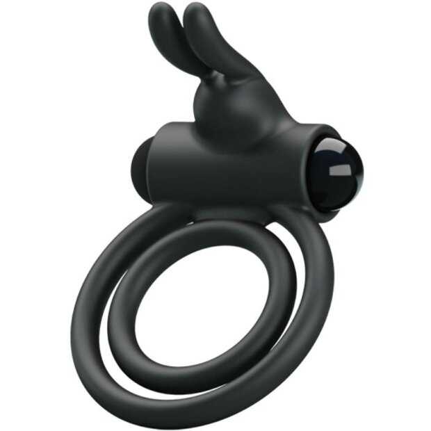 Pretty Love Osmond double penis ring with clitoral stimulation black