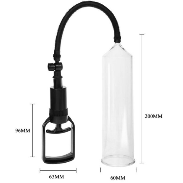 Pretty Love Alexander penis pump with piston handle transparent