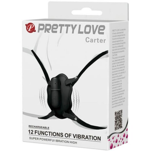 Pretty Love Strap on mit Vibration Schwarz