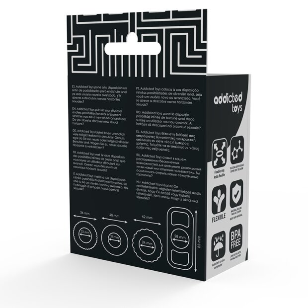 ADDICTED TOYS Addicted Toys Cock Ring Set Penisringe Schwarz 4 Teilig